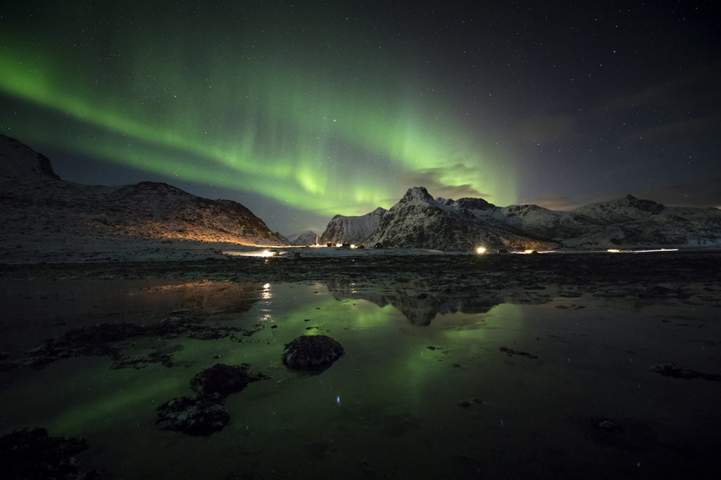 fotografía paisaje nocturno Noruega